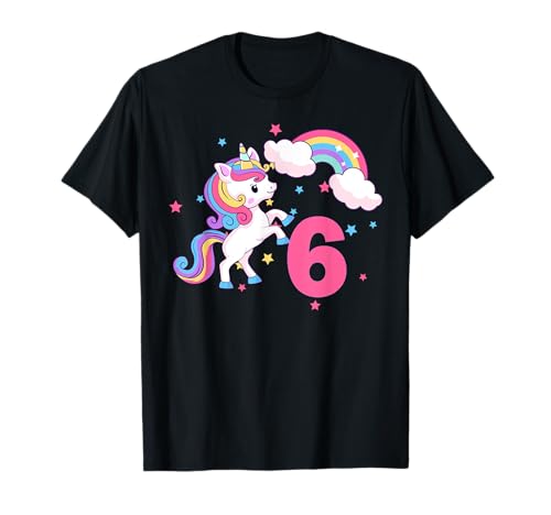Magisches Einhorn Regenbogen 6. Geburtstag Mädchen Kinder 6 Jahre alt T-Shirt Magisches Einhorn Regenbogen 6. Geburtstag Mädchen Kinder 6 Jahre alt T-Shirt von Girls 6 Years Old Shirt Unicorn 6th Birthday Girls