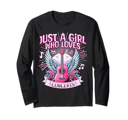 Nur EIN Mädchen, das Konzerte liebt Süße Rockkonzertfans für Frauen Langarmshirt von Girls Band Junkie Music Lovers Concert Goer Stuff