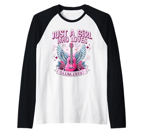 Nur EIN Mädchen, das Konzerte liebt Süße Rockkonzertfans für Frauen Raglan von Girls Band Junkie Music Lovers Concert Goer Stuff