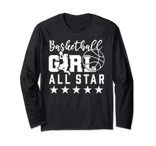 All Stars Mädchen Hoops Basketball-Shirt, Damen Basketball Mädchen Langarmshirt All Stars Mädchen Hoops Basketball-Shirt, Damen Basketball Mädchen Langarmshirt von Girls Basketball T Shirt,Basketball Girl Tshirt
