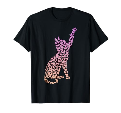 Silhouette Cats T-Shirt für Katzenliebhaber | Mädchen Katze T-Shirt Silhouette Cats T-Shirt für Katzenliebhaber | Mädchen Katze T-Shirt von Girls Cat Shirts