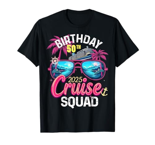 Girls Gone Cruising Trip 2025, 50. Geburtstag, Cruise Squad T-Shirt Girls Gone Cruising Trip 2025, 50. Geburtstag, Cruise Squad T-Shirt von Girls Cruising Birthday 50th Cruise Squad 2025