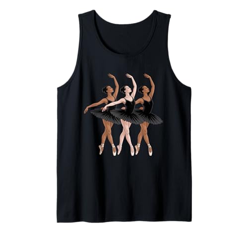 Dancing Diverse Balletttänzer Schwarz Pose Daugther Damen Herren Tank Top von Girls Dance Culture Unity Art for Ballerina Lovers