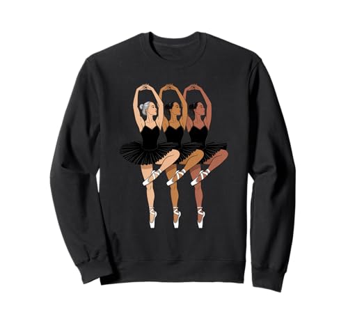 Dancing Diverse Balletttänzer Schwarz Pose Tochter Frauen Männer Sweatshirt von Girls Dance Culture Unity Art for Ballerina Lovers