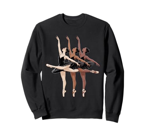 Dancing Diverse Balletttänzer Schwarz Pose Tochter Frauen Männer Sweatshirt von Girls Dance Culture Unity Art for Ballerina Lovers