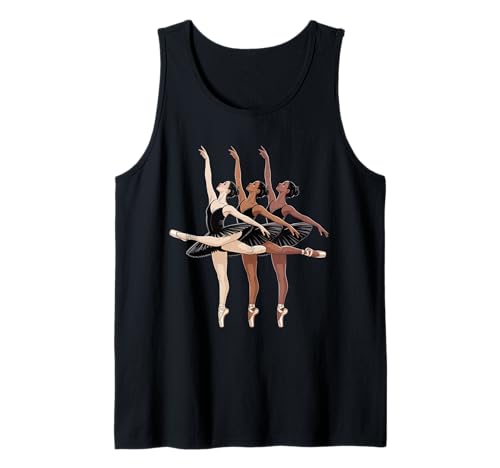 Dancing Diverse Balletttänzer Schwarz Pose Tochter Frauen Männer Tank Top von Girls Dance Culture Unity Art for Ballerina Lovers