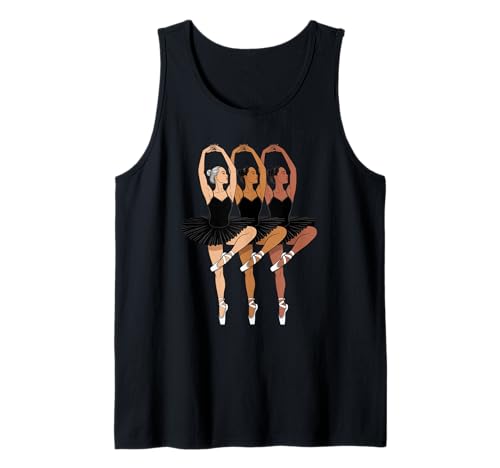 Dancing Diverse Balletttänzer Schwarz Pose Tochter Frauen Männer Tank Top von Girls Dance Culture Unity Art for Ballerina Lovers