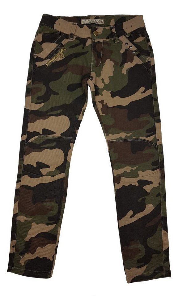 Girls Fashion 5-Pocket-Jeans Mädchen Army Tarnhose, Camouflage Muster M8153 von Girls Fashion