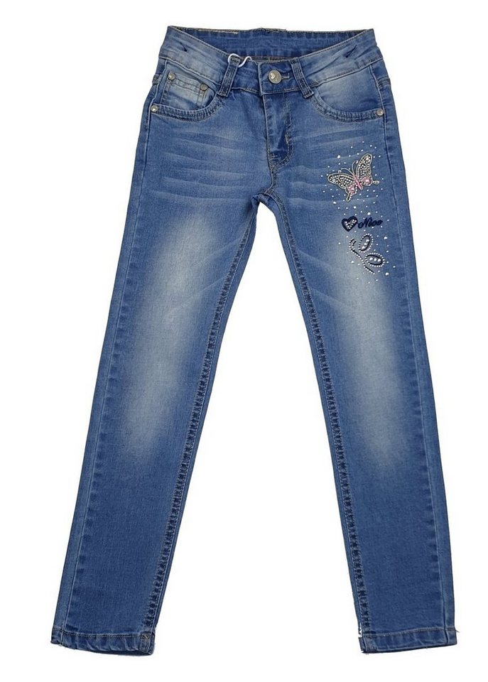 Girls Fashion 5-Pocket-Jeans Mädchen Jeans Hose Stretch, M28 von Girls Fashion