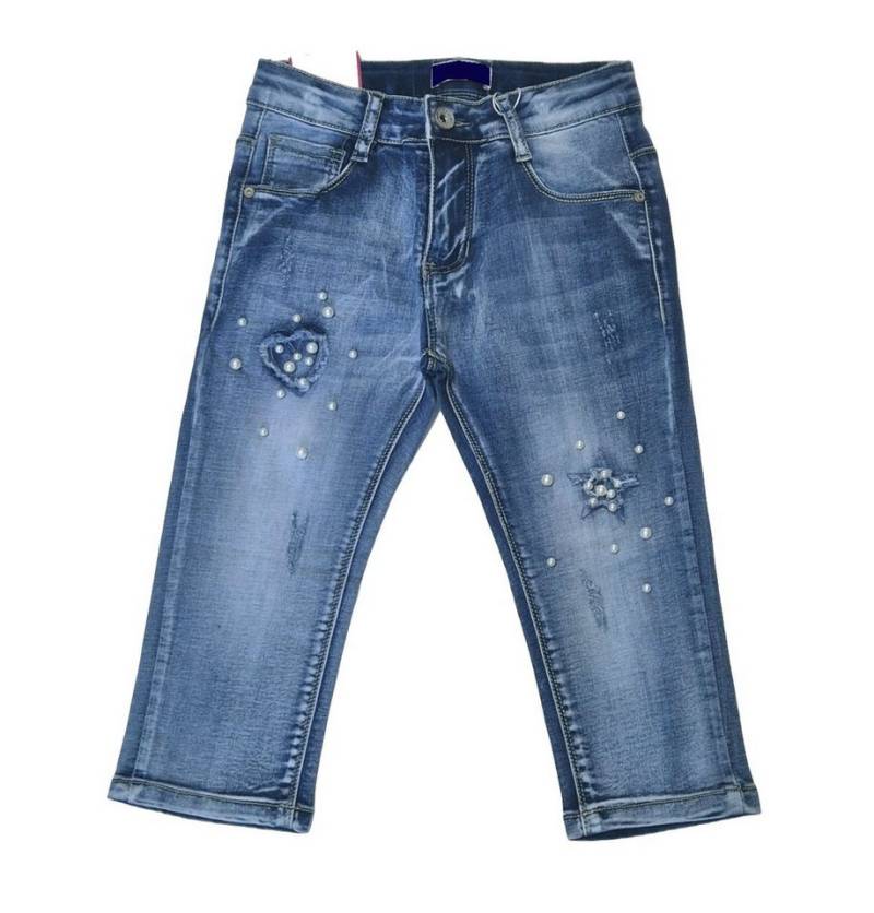 Girls Fashion Caprijeans Capri Stretch Jeans Hose Kinder Sommerhose M19037e mit Stretch-Anteil von Girls Fashion