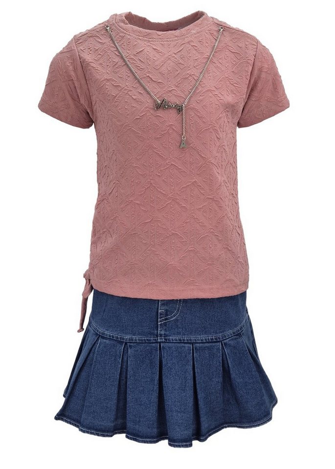 Girls Fashion Shirt & Rock Set Sommerset T-Shirt + Rock 2-tlg. Sommer MS052e (Set, T-Shirt+Rock) von Girls Fashion