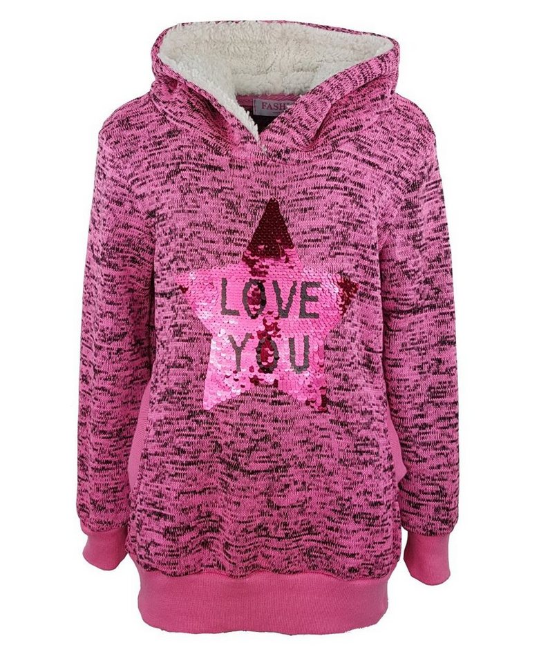 Girls Fashion Kapuzenpullover Mädchen Kapuzen Pullover, mit Pailletten, Sweatshirt, MS07 von Girls Fashion