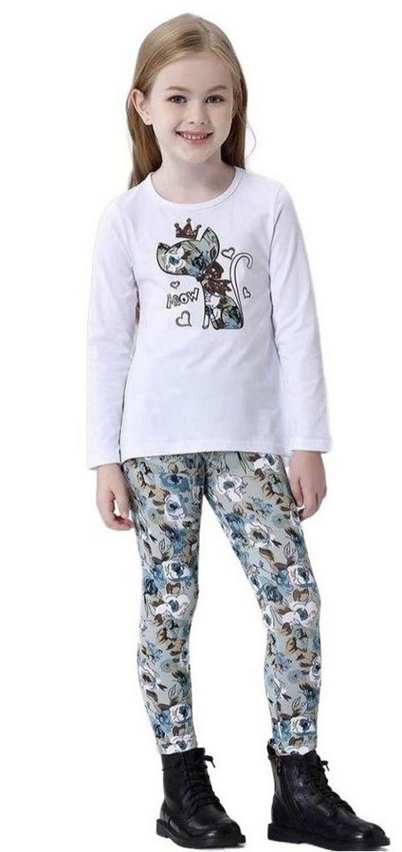 Girls Fashion Langarmshirt & Leggings Sommer Set Langarm Shirt + Leggings, MS2209e (Set, LA-Shirt&Leggings) von Girls Fashion
