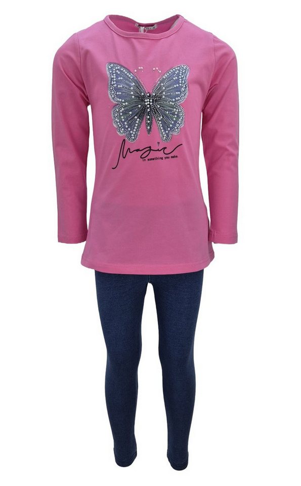 Girls Fashion Langarmshirt & Leggings Sommer Set Langarm Shirt + Leggings, MS2245e (Set, Langarmshirt & Leggings) von Girls Fashion