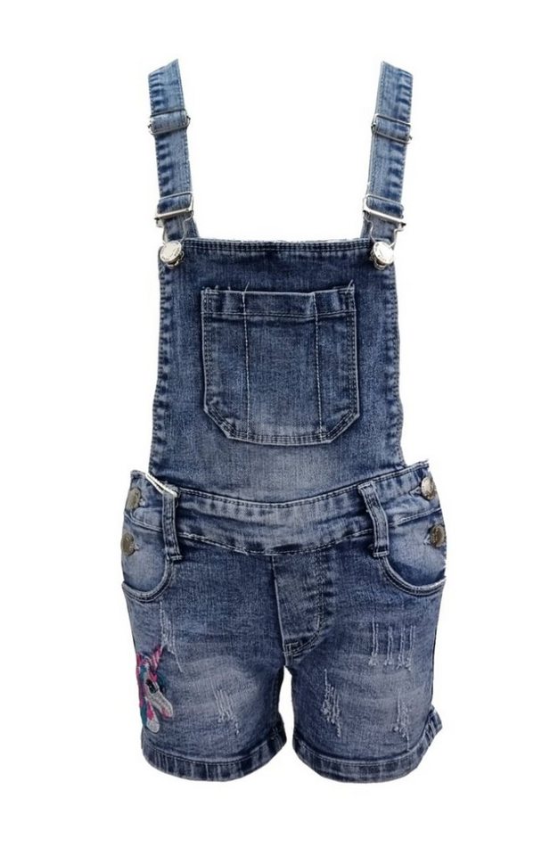 Girls Fashion Latzjeans Kurze Latzhose Mädchen Jeans Sommer Hose, M412e von Girls Fashion