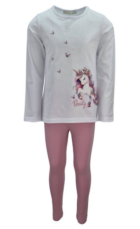 Girls Fashion Langarmshirt & Leggings Sommer Set Langarm Shirt + Leggings, MS2224e (Set, Langarmshirt & Leggings) von Girls Fashion