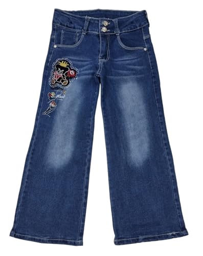 Girls Fashion Mädchen Jeans Stretch Hose mit Schlag Schlaghose, Gr. 122/128, M2383.8 von Girls Fashion