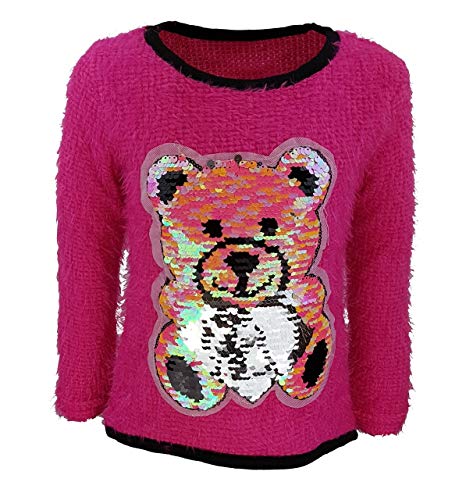 Girls Fashion Mädchen Kuschel Pulli mit Wende Pailletten in Rosa, Gr. 146/152, MS13.14 von Girls Fashion