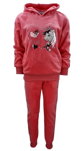 Girls Fashion Mädchen Nicki Sweatanzug, Freizeitset, Kapuzen Pullover + Jogginghose in Orange, Gr. 110/116, MF292.6 von Girls Fashion