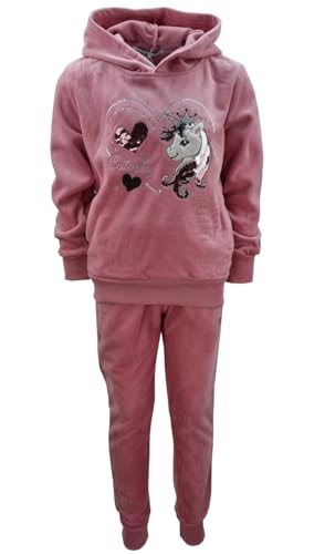 Girls Fashion Mädchen Nicki Sweatanzug, Freizeitset, Kapuzen Pullover + Jogginghose in Rosa, Gr. 110/116, MF292.6 von Girls Fashion