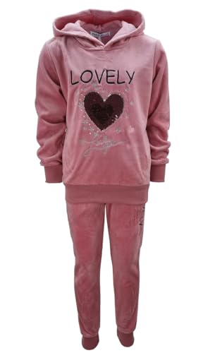 Girls Fashion Mädchen Nicki Sweatanzug, Freizeitset, Kapuzen Pullover + Jogginghose in Rosa, Gr. 128/134, MF278.10 von Girls Fashion