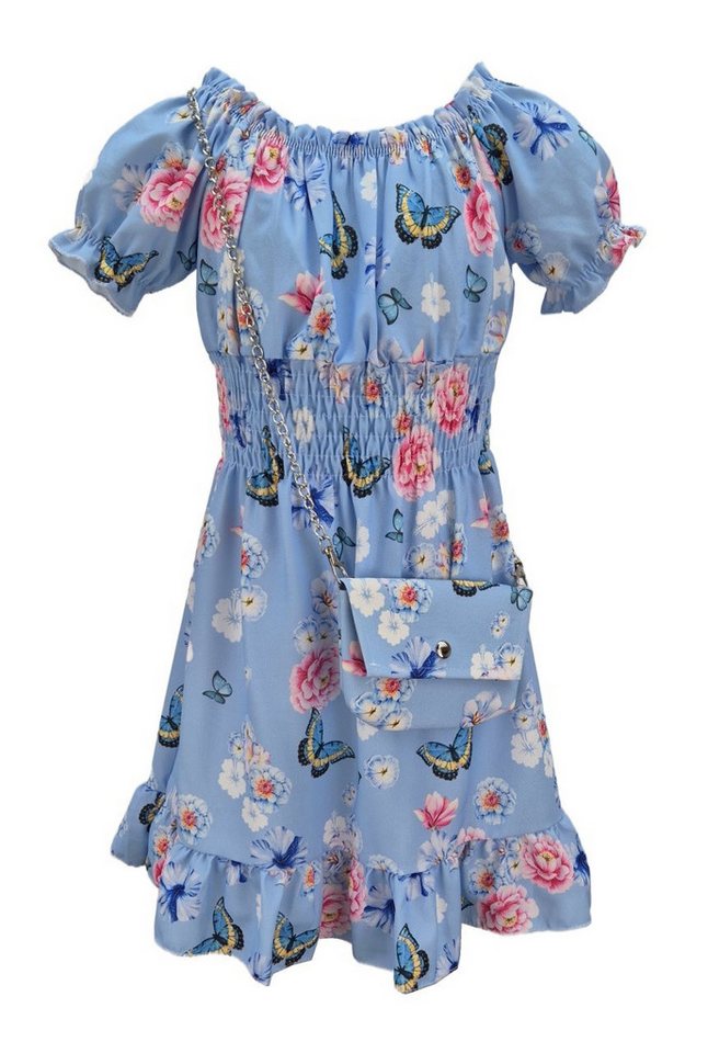 Girls Fashion Sommerkleid Mädchen Kleid Sommerkleid mit Tasche, K9532e von Girls Fashion