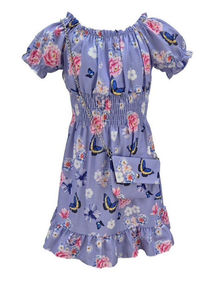 Girls Fashion Sommerkleid Mädchen Kleid Sommerkleid mit Tasche, K9532e von Girls Fashion