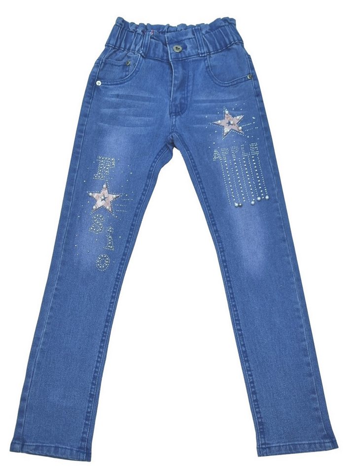 Girls Fashion Stretch-Jeans Mädchen Jeans Hose Stretch, M50e mit Stretch-Anteil von Girls Fashion