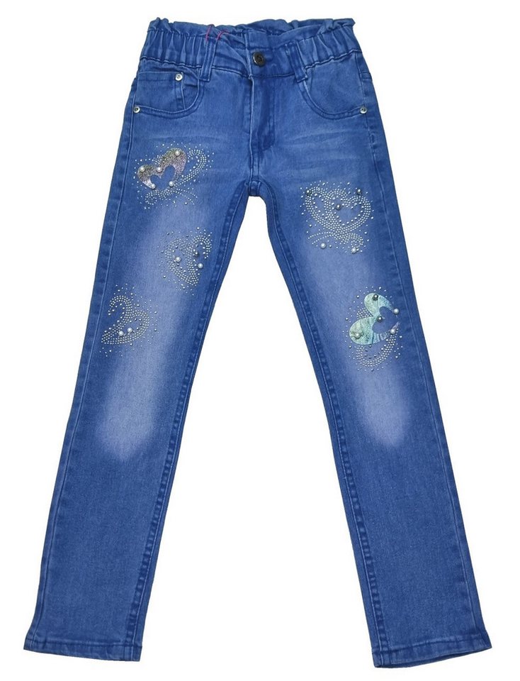 Girls Fashion Stretch-Jeans Mädchen Jeans Hose Stretch, M64e von Girls Fashion