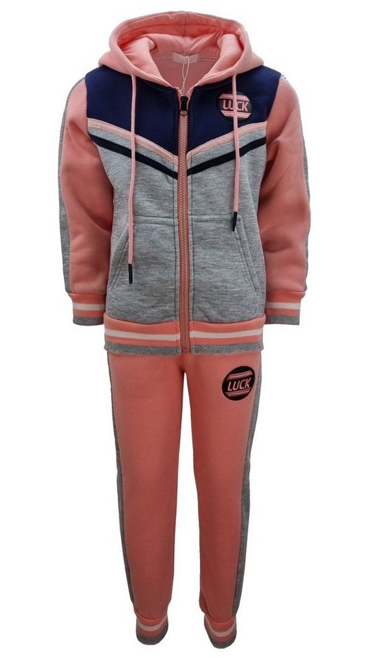 Girls Fashion Sweatanzug Mädchen Sweatanzug, Freizeitset, Kapuzen Jacke + Jogginghose, MF07 von Girls Fashion