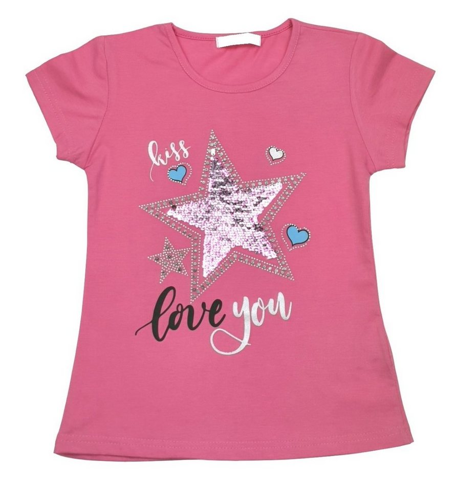 Girls Fashion T-Shirt Mädchen T-Shirt mit Wende-Pailletten, MS810 von Girls Fashion