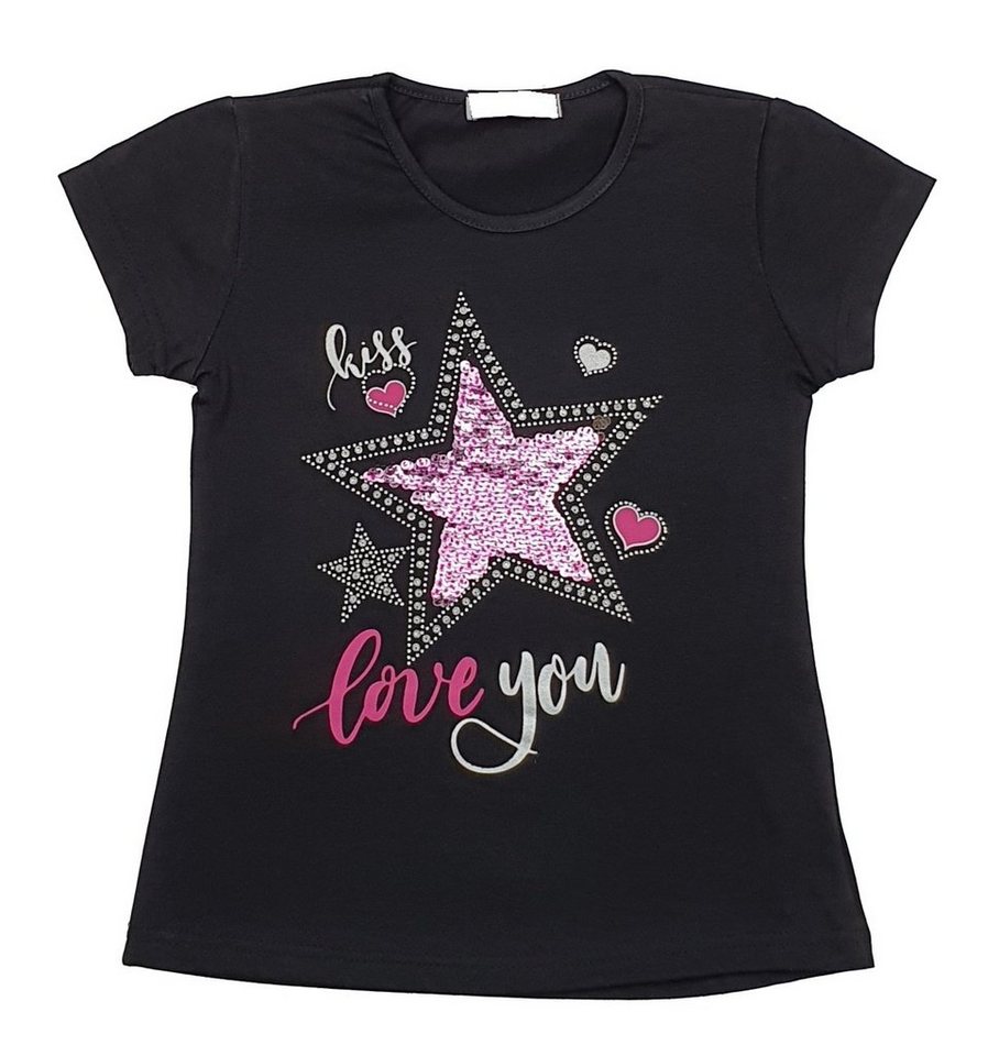 Girls Fashion T-Shirt Mädchen T-Shirt mit Wende-Pailletten, MS810 von Girls Fashion