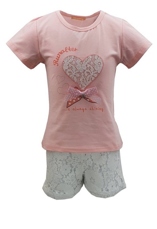 Girls Fashion T-Shirt & Shorts Sommer Set, T-Shirt + Shorts, MS241 (T-Shirt + Shorts) von Girls Fashion