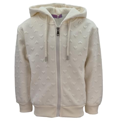 Girls Fashion warme Sweatjacke/Hoody Mädchen Jacke mit Kapuze in Beige, Gr. 140/146, MH73.12 von Girls Fashion