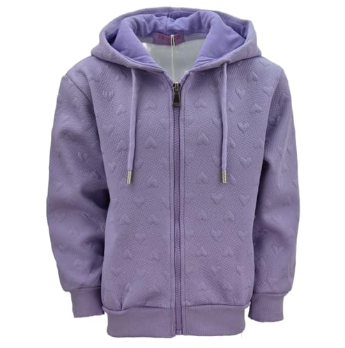 Girls Fashion warme Sweatjacke/Hoody Mädchen Jacke mit Kapuze in Flieder, Gr. 122/128, MH73.8 von Girls Fashion