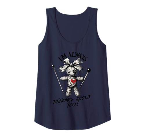 Damen Voodoo Doll Halloween-Shirt Ich denke Immer an Dich! Tank Top von Girls Funny Halloween Shirts by Southerngal