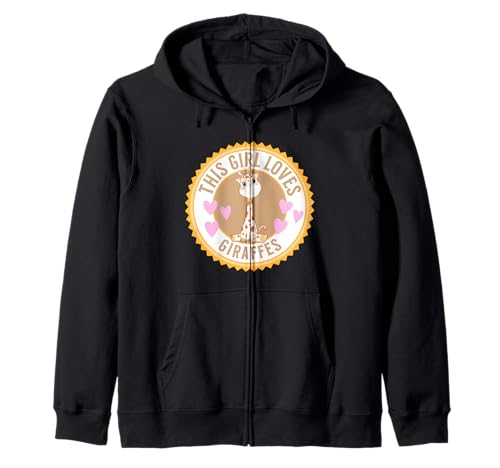 Dieses Mädchen liebt Giraffen, niedliche Cartoon-Giraffe Kapuzenjacke von Girls Giraffe Gifts Co.