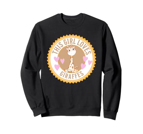 Dieses Mädchen liebt Giraffen, niedliche Cartoon-Giraffe Sweatshirt von Girls Giraffe Gifts Co.
