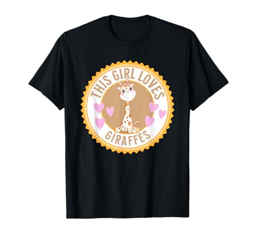 Dieses Mädchen liebt Giraffen, niedliche Cartoon-Giraffe T-Shirt von Girls Giraffe Gifts Co.