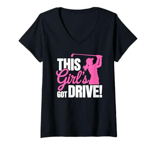 Damen Lustiger Damen-Golf, weiblich, Humor, Mädchen, Golfen T-Shirt mit V-Ausschnitt von Girls Golf Crew Humor Female Golfers