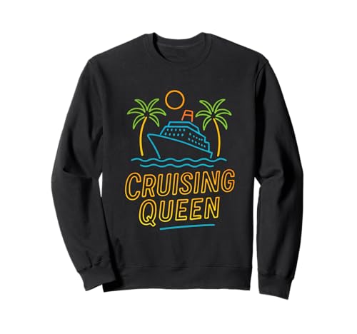 Cruising Queen Damen Besties Sommer Kreuzfahrt Urlaub Sweatshirt von Girls Gone Cruising Queen Funny Trip Outfit
