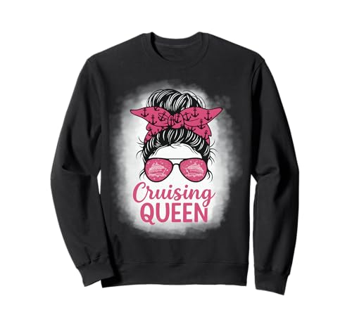 Cruising Queen Messy Bun Frauen Sommer Kreuzfahrt Urlaub Sweatshirt Cruising Queen Messy Bun Frauen Sommer Kreuzfahrt Urlaub Sweatshirt von Girls Gone Cruising Queen Trip Besties Outfit