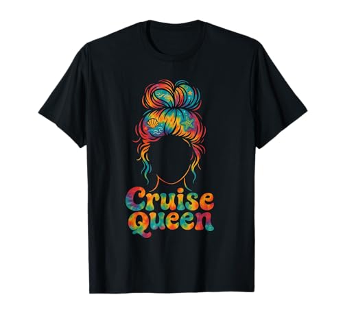 Cruising Queen Messy Bun Frauen Sommer Kreuzfahrt Urlaub T-Shirt Cruising Queen Messy Bun Frauen Sommer Kreuzfahrt Urlaub T-Shirt von Girls Gone Cruising Queen Trip Besties Outfit