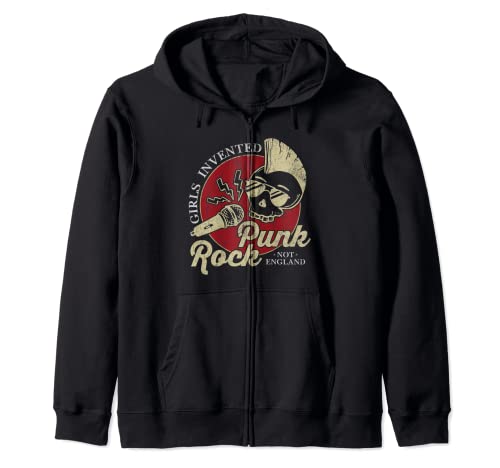 Mädchen haben Punkrock erfunden, nicht England Kapuzenjacke Mädchen haben Punkrock erfunden, nicht England Kapuzenjacke von Girls Invented Punk Rock Apparel