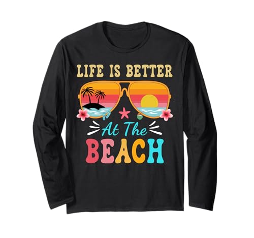 Life is Better at The Beach Sonnenbrille Herren Damen Jungen Mädchen Langarmshirt Life is Better at The Beach Sonnenbrille Herren Damen Jungen Mädchen Langarmshirt von Girls Life is Better at The Beach Tees