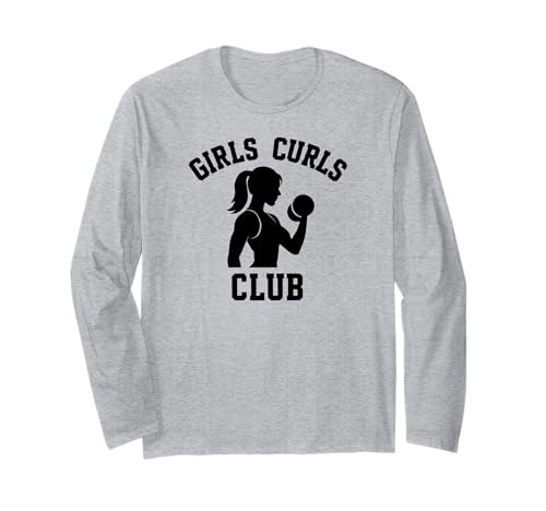 Mädchen Curls Club, Gewichtheben, Workout, Fitness, Gym Damen Langarmshirt von Girls Lifting Weights Apparel