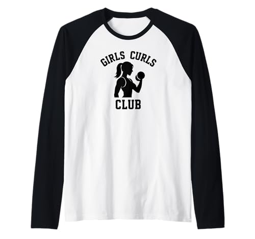 Mädchen Curls Club, Gewichtheben, Workout, Fitness, Gym Damen Raglan von Girls Lifting Weights Apparel