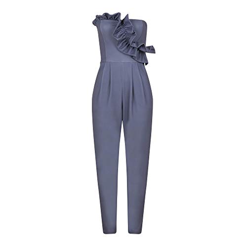 Girls On Film Damen Bandeau-Jumpsuit Halcyon mit Rüschen (38 DE) (Grau) von Girls On Film