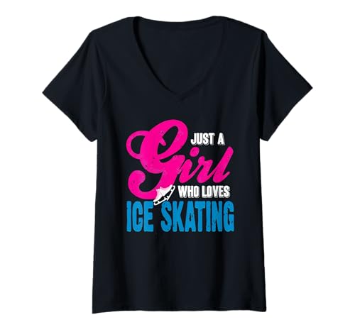 Damen Eislaufmädchen Mit Stil Und Eleganz T-Shirt mit V-Ausschnitt Damen Eislaufmädchen Mit Stil Und Eleganz T-Shirt mit V-Ausschnitt von Girls On Ice Spaß Für Wintertage