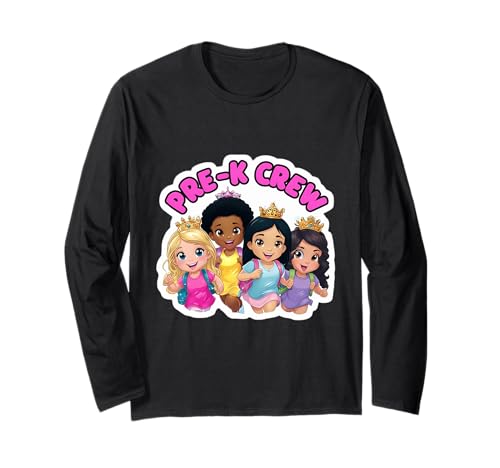 Mädchen Pre-K Crew Princess Pre Kindergarten Einschulung Langarmshirt von Girls Pre-K Crew Princess Products